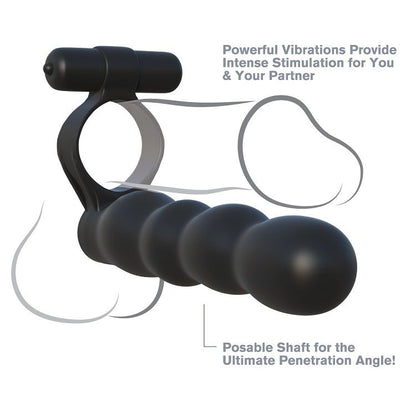 Fantasy C-Ringz - Posable Dual Penetrator with Posable Stimulator, from Silicon Elite