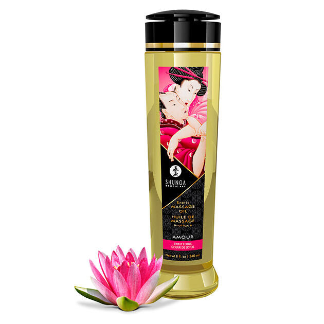 Shunga Oils - Erotic Massage Oil For Love 240 Ml - Sweet Lotus Scent