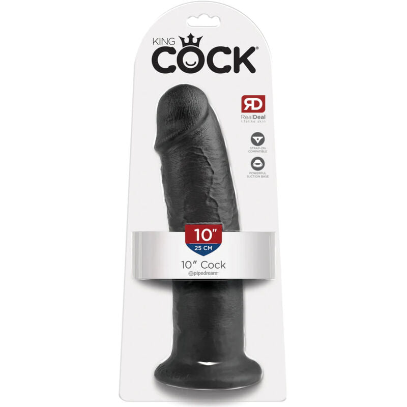 King Cock- 10" Penis Negru 25 Cm