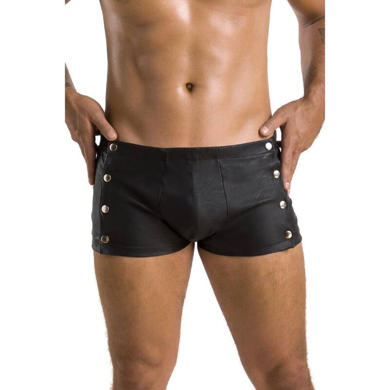 Passion Men - Short David Black S/M - Quality Underwear (60% Polyurethane, 40% Polyester)