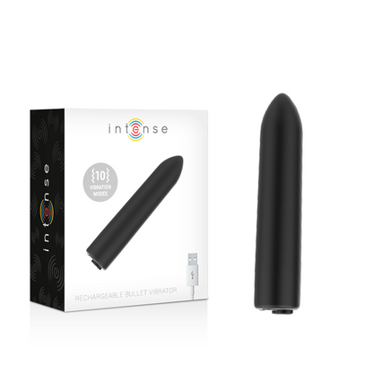 Intense Fun Vibrating Bullet - 10 Models, Rechargeable via USB, Dimensions: 8.5 cm x 1.7 cm