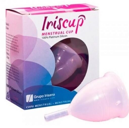 Iriscup - Silicone Reusable Menstrual Cup, Size L, Pink, With Free Sterilizing Bag