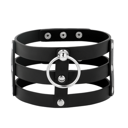 Coquette Accessories - Vegan Leather Choker Adjustable Size 380mm x 65mm Fetish Style