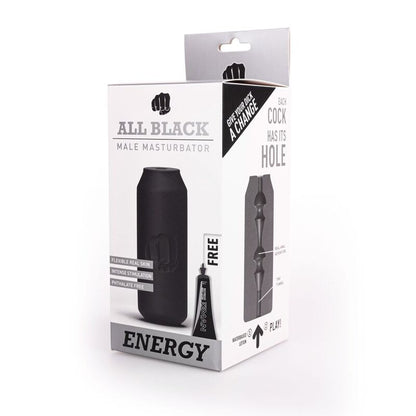 All Black - Masturbator Energy, Stylized Toy in the Shape of a Drink for Revitalization and Pleasure, 17 cm