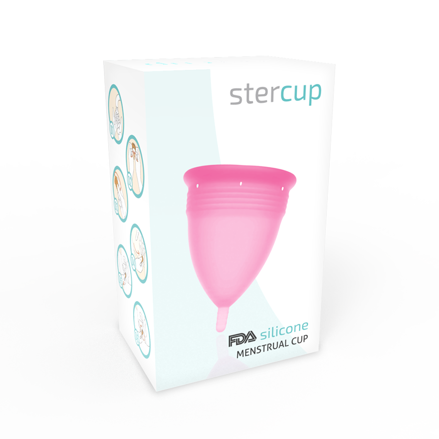 Stercup - Menstrual Cup Size L Pink, FDA Silicone, Reusable, and Comfortable