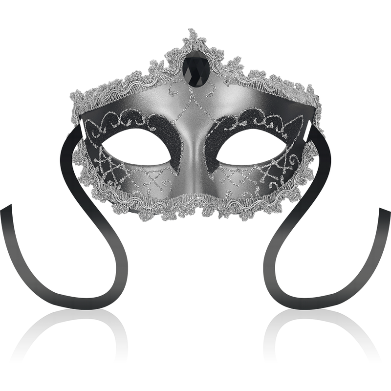 Ohmama Masks - Black Diamond Masks, Venetian Style with Black Diamond Gray Mask, Unisex, One Size