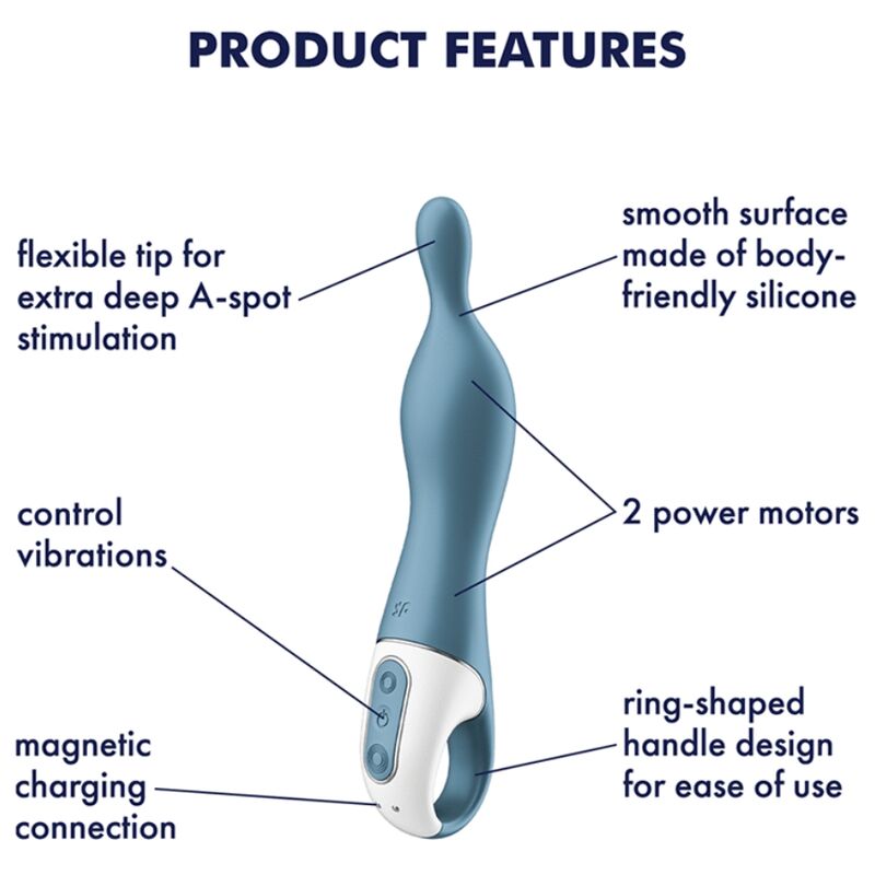 Satisfyer Vibrator - Point A Vibrator A-Mazing 1 - Blue - Water Resistant