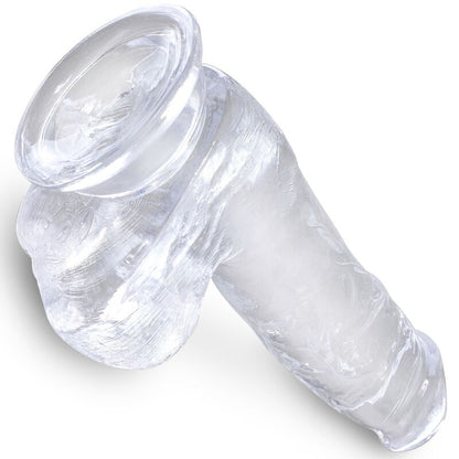 King Cock- Penis Realist Transparent Cu Bile 13,5 Cm Transparent