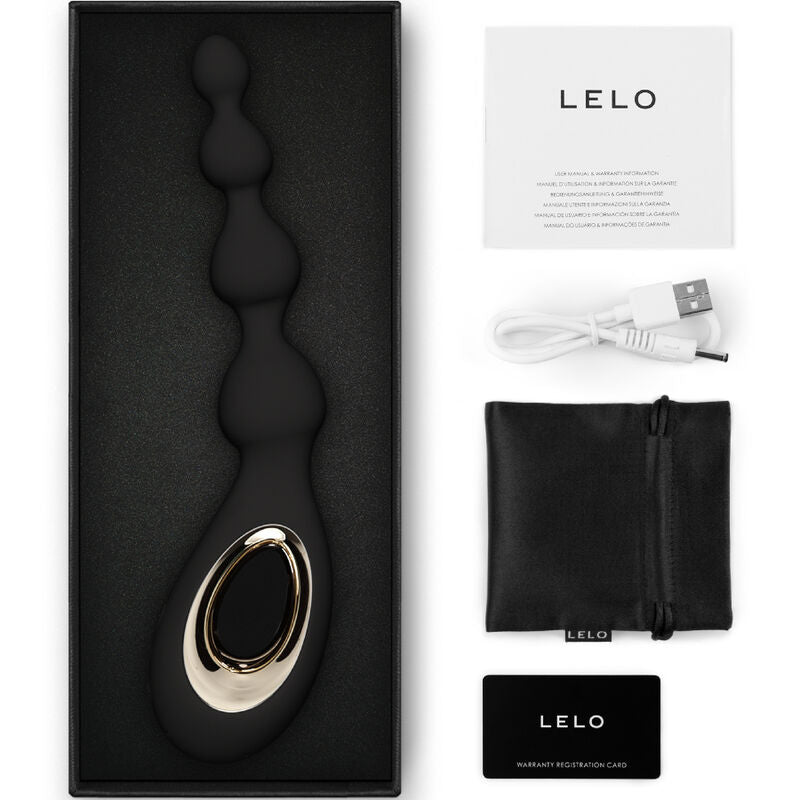 Lelo - Soraya Beads Anal Massager, 8 Vibration Modes, Black, 234 x 59 x 46 mm