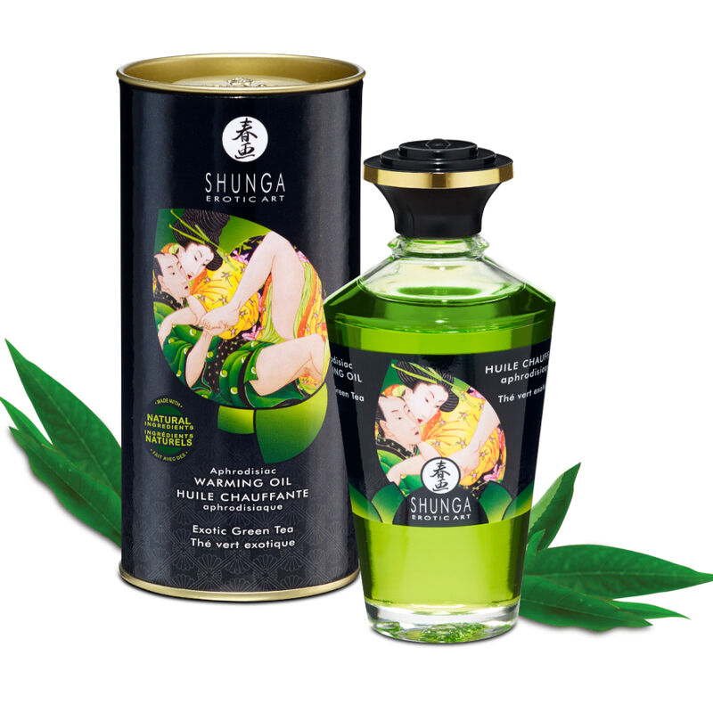 Shunga Oils-Ulei De Masaj Cu Efect Termic Din Ceai Verde Organic 100 Ml