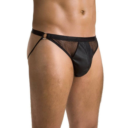 Passion Men - 034 Slip Open Luke Black L/XL Stylish Polyurethane and Polyester Briefs Made in EU