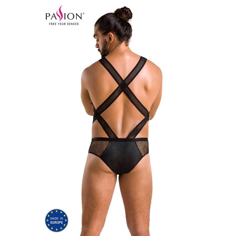 Passion Men - Body Victor Black S/M, Material: 60% Polyurethane, 40% Polyester, Made in Poland, Oeko-Tex Certified, Elegant Design