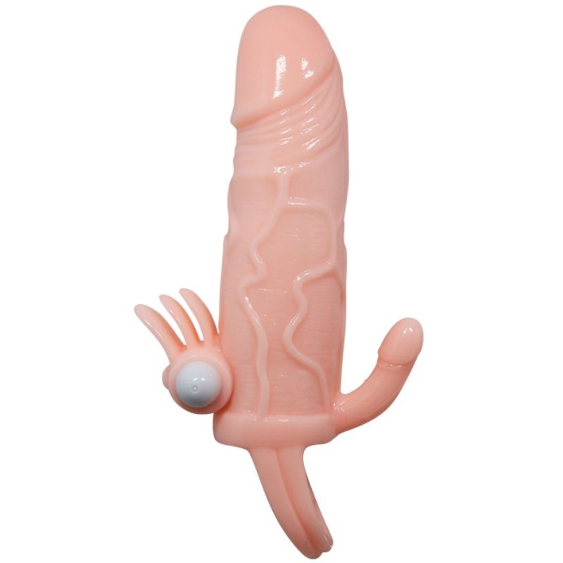 Baile For Him - Penis Cover For Brave Men With Clitoris And Anal Stimulation Flesh 16.5cm, Realistic Penis Cover With Advanced Functions