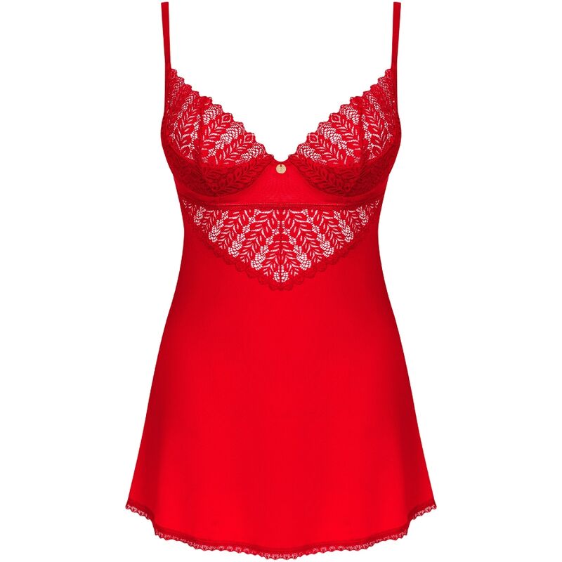 Obsessive Chemise - Ingridia Camisole and Red Thong Xs/S Sensual Lace Lingerie