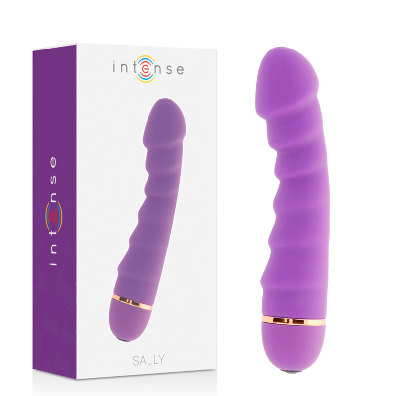 Intense Fun - Sally Vibrator with 20 Speeds, Soft Silicone, Purple, 3.4 cm x 16 cm, Water Resistant