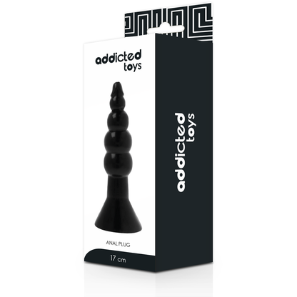 Addicted Toys - 17 cm Flexible Black Anal Plug, Hypoallergenic TPR Material