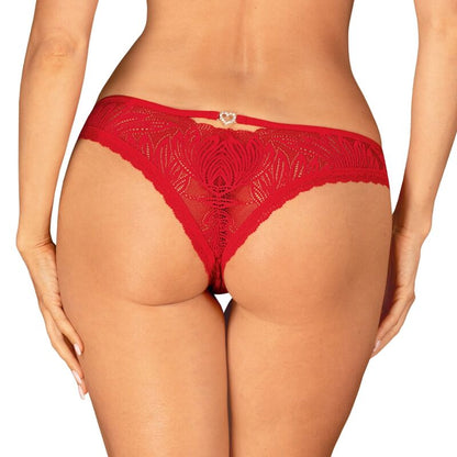 Obsessive Last Chance - Chilisa Cutout Lace Panties, Red, M/L