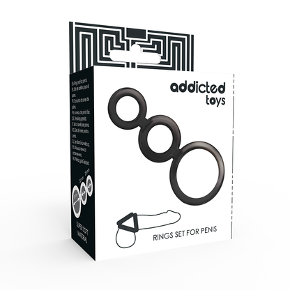 Addicted Toys- Set De Inele Pentru Penis Afumat