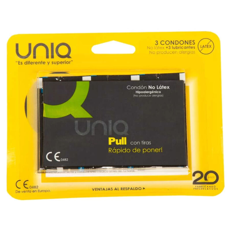 Uniq - Latex Free Condoms Set With Drawstrings, 3 Pieces