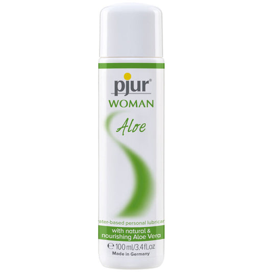 Pjur Woman Aloe - Water-Based Lubricant with Aloe Vera, 100 ml, For the Sensitivity of Sensitive Skin, Without Parabens or Glycerin