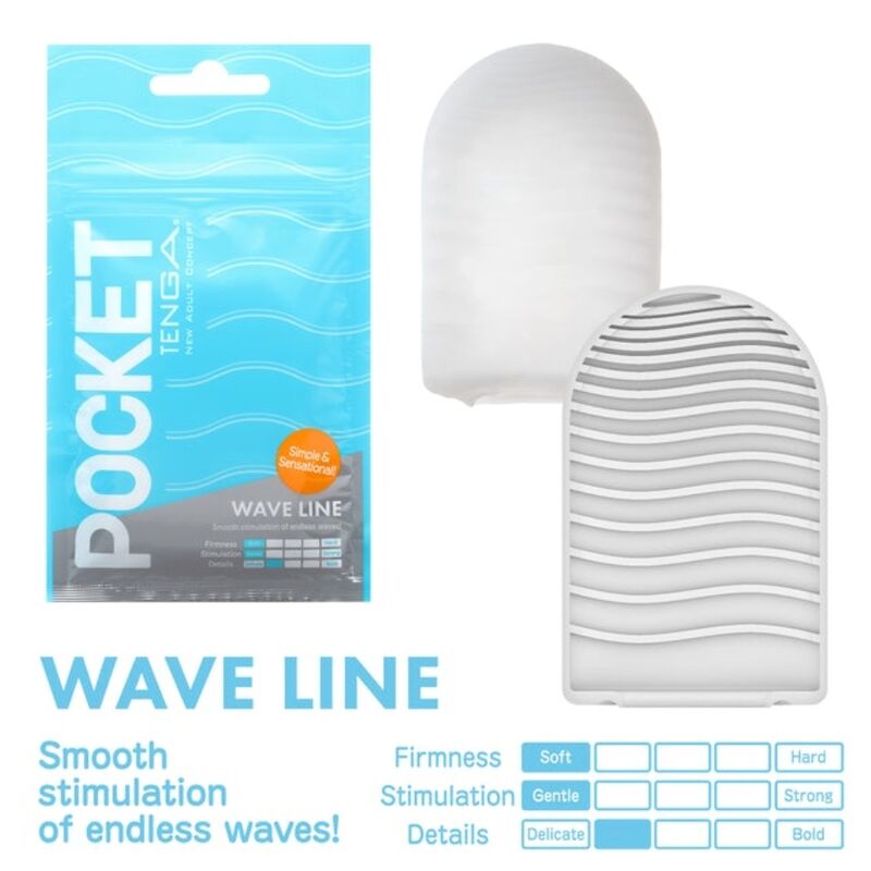 Tenga Wave Line Pocket Stroker - Single Use Elastic Portable Masturbator