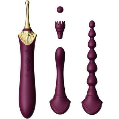 Zalo - Bess 2 Purple Clitoral Massager with Heating Function and Additional Attachments