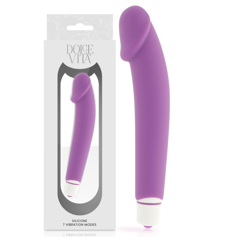 Dolce Vita - Realistic Purple Silicone, Material: Silicone, Waterproof, Soft and Flexible Texture