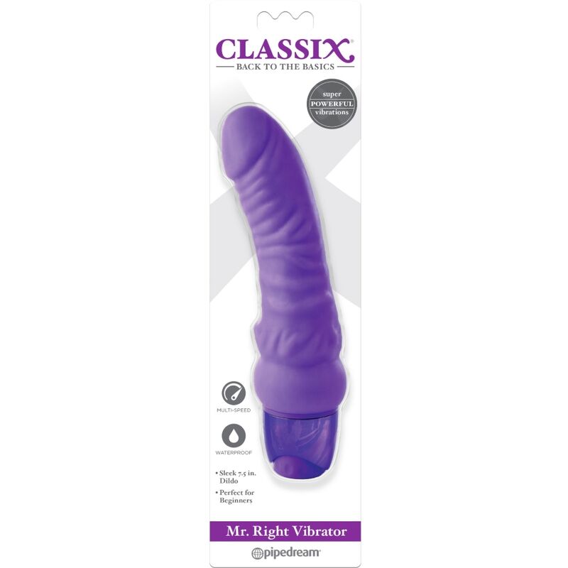 Classix - Mr. Right Multi-Speed ​​Dildo Vibrator 15.5 cm Purple