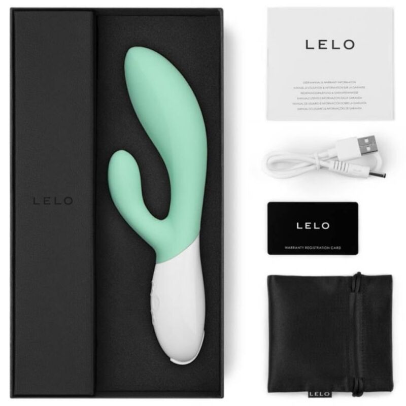 LELO - Ina 3 Seaweed Vibrator, Body Safe Silicone, 10 Vibration Settings, 30% More Power, Water Resistant, Dimensions: 200 x 65 x 45mm, Weight: 150g, Li-lon 520mA 3.7V, Fast Charging, G Spot and Clitoris Stimulated