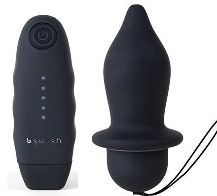 B Swish - Bfilled Classic Vibrator Black - Wireless Massage Plug With Remote Control