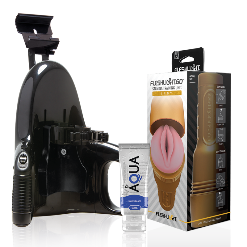 Fleshlight- Stamina Go Unitate De Formare Doamnă + Lansare Universală + Aqua Lubrifiant De Calitate 50 Ml