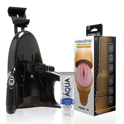 Fleshlight- Stamina Go Unitate De Formare Doamnă + Lansare Universală + Aqua Lubrifiant De Calitate 50 Ml