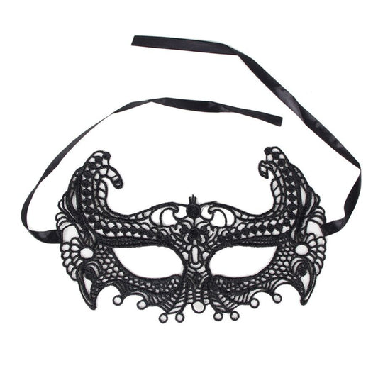 Queen Lingerie - Black Lace Mask, Seductive Style, One Size