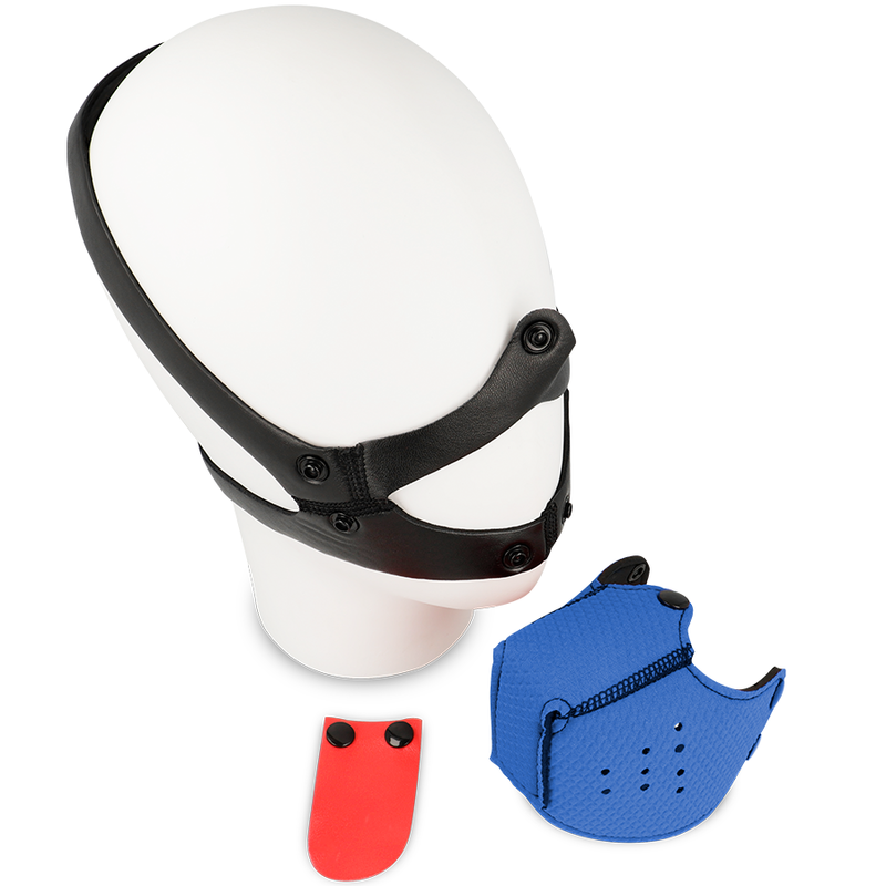 Ohmama Fetish - Blue Dog Muzzle with Adjustable Strap, Ideal for Fetish Play