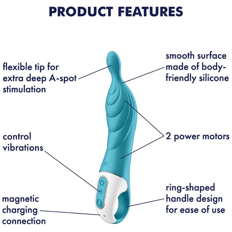 Satisfyer Vibrator - Point A Vibrator A-Mazing 2 - Turquoise - Water Resistant