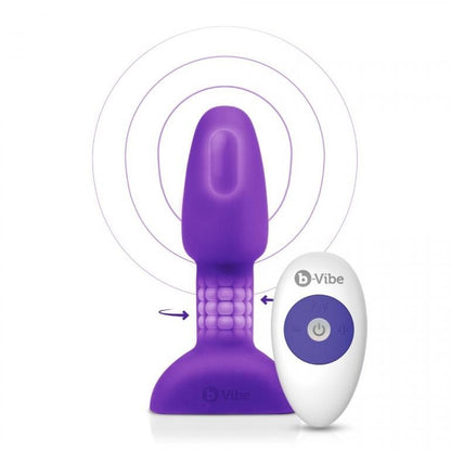 B-Vibe - Rimming Petite Butt Plug with Remote, Silicone, 12.5 cm x 3.5 cm, Purple