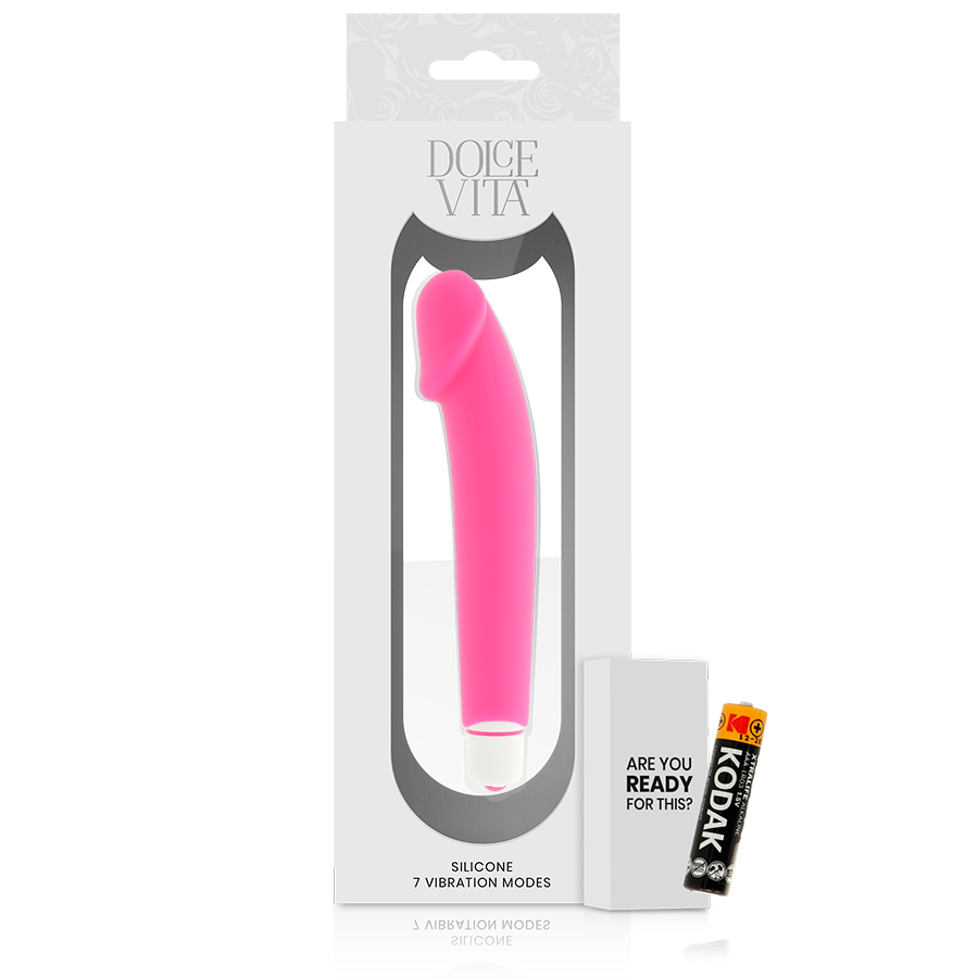 Dolce Vita - Pink Realistic Silicone Vibrator, Hygienic Material, Soft Texture