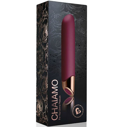 Rocks-Off - Chaiamo Vibrator Burgundy, Sensory Silicone, 10 Levels of Vibration and Pulsation, Water Resistant, USB Charging