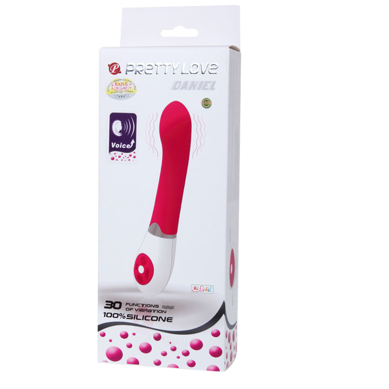 Pretty Love Flirtation - Daniel Vibrator with Clitoral Stimulation and Vocal Vibration Mode, 30 Modes, Silicone, Purple