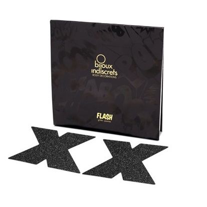 Bijoux Flash Collection - Black Flash Flash Cross With Reusable Adhesive.