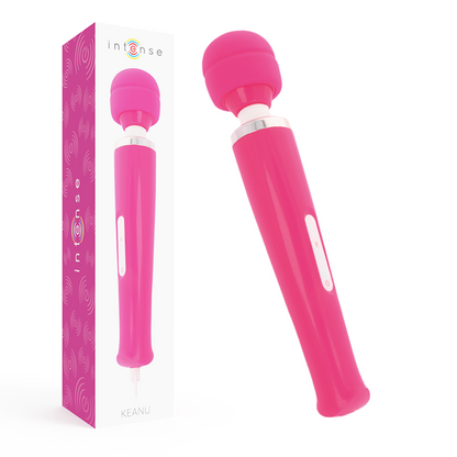 Intense Couples Toys - Powerful Keanu Vibrating Massage Wand, 8 Modes, Pink