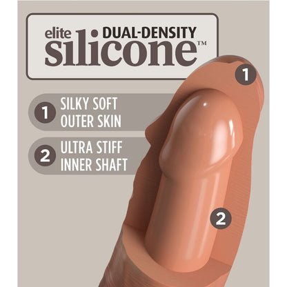 King Cock- Dildo Realist De Elită Din Silicon 17,8 Cm Caramel