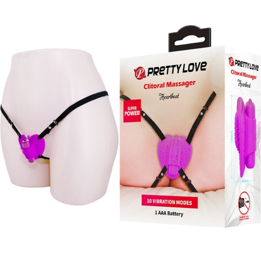 Pretty Love Flirtation - Clitoris Strap Vibrator, 10 Vibration Modes, Silicone, Purple