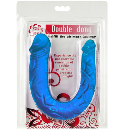 Bathing Dildo - Blue Double Dildo - 2-in-1 Double Headed Dildo - TPR Material, Waterproof