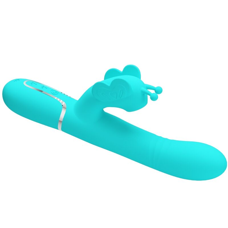 Pretty Love Flirtation- Vibrator De Iepure Multifuncțional 4 În 1 Fluture Aqua Verde