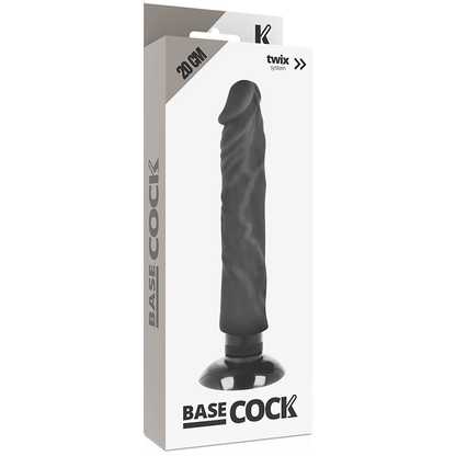 Basecock - Realistic 2-in-1 Vibrator Black, 20 cm