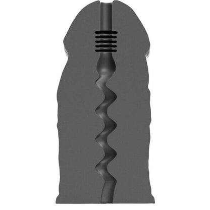 All Black - E-Boy Masturbator with Zig-Zag Design, 17 cm