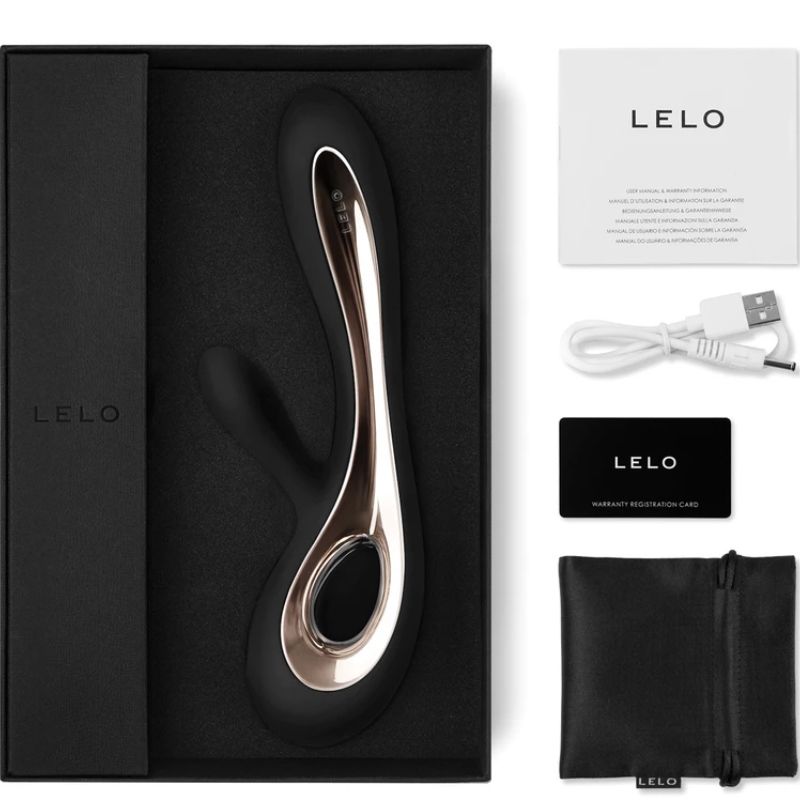 Lelo - Soraya 2 Soraya 2 Rabbit Vibrator Black, Double Action G Spot and Clitoris, Rechargeable, Waterproof, Dimensions: 220 x 85 x 44 mm, Insertable Length: 110 mm