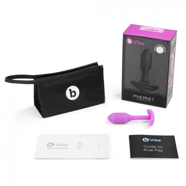 B-Vibe Snug Anal Plug Pink, Silicone, Slim Neck, 55g, 2 x 9.4cm