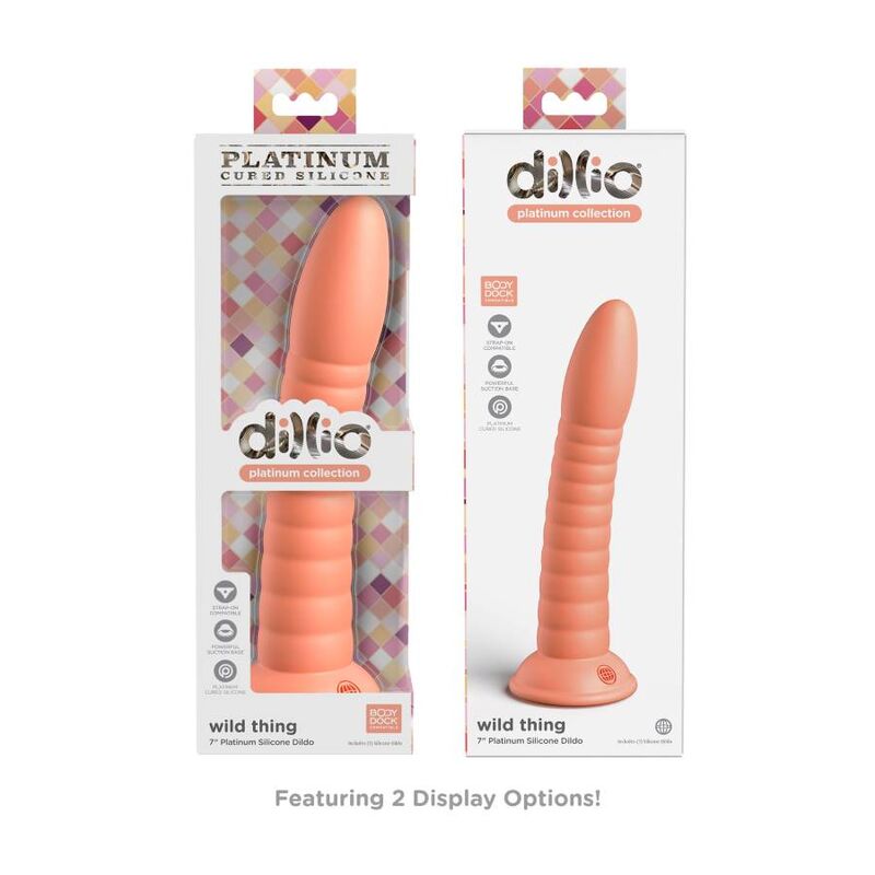 Dillio - Wild Thing Dildo 17.78 cm Orange Silicone with Platinum